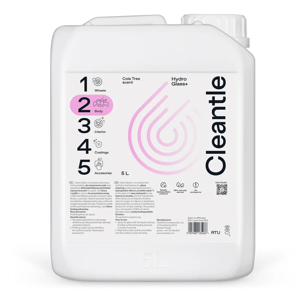 CLEANTLE Solutie Curatare Sticla Efect Hidrofob Hydro Glass, 5L